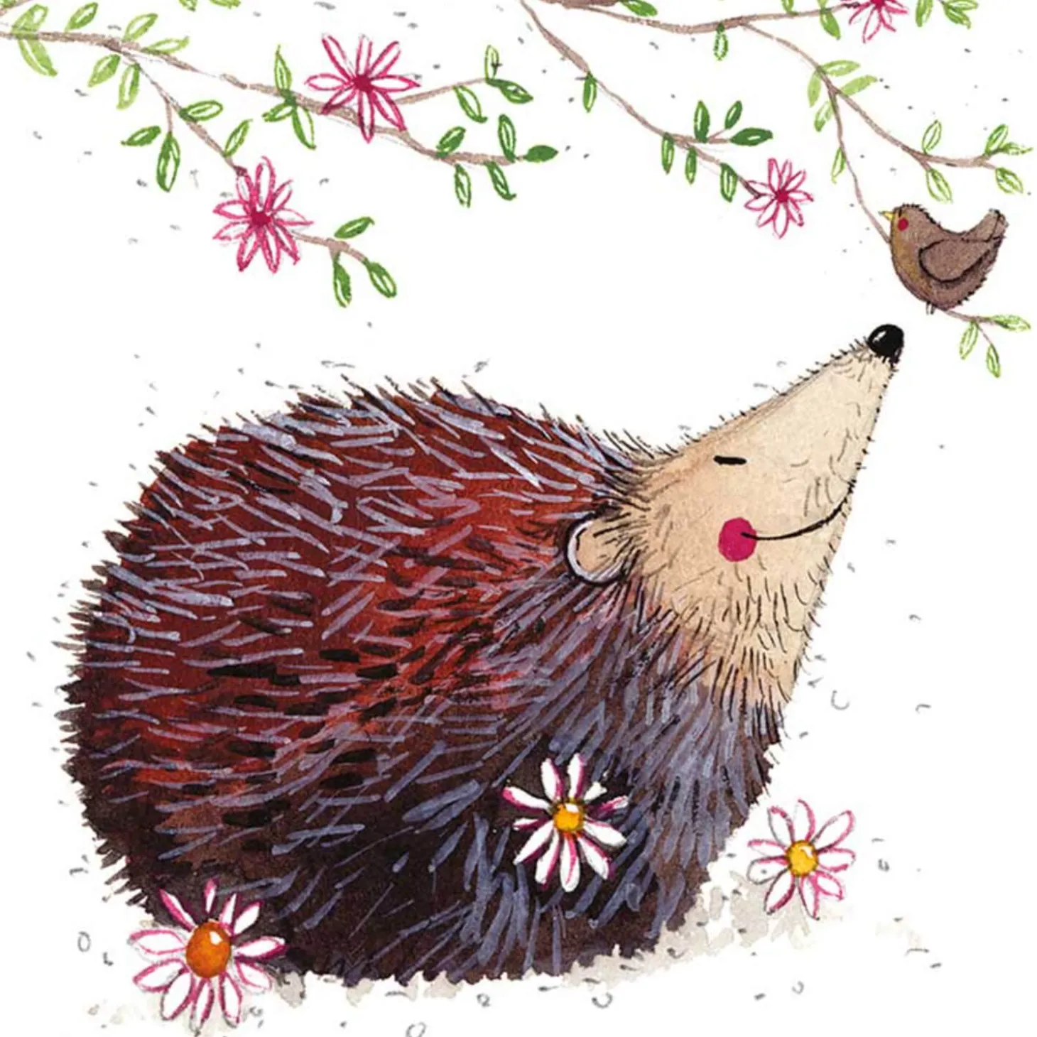 Alex Clark Coaster - Hedgehog & Flowers