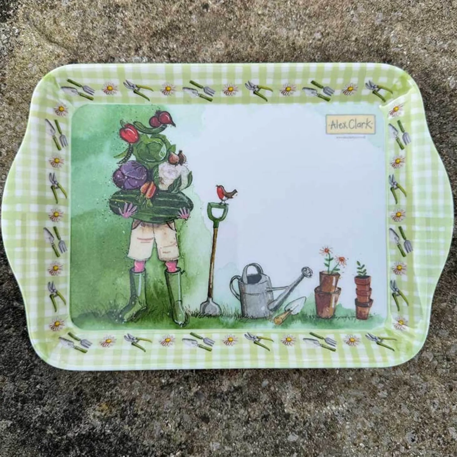 Alex Clark Melamine Small Tray - Vegetable Garden