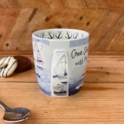 Alex Clark 400ml Mug - Sailing Boats