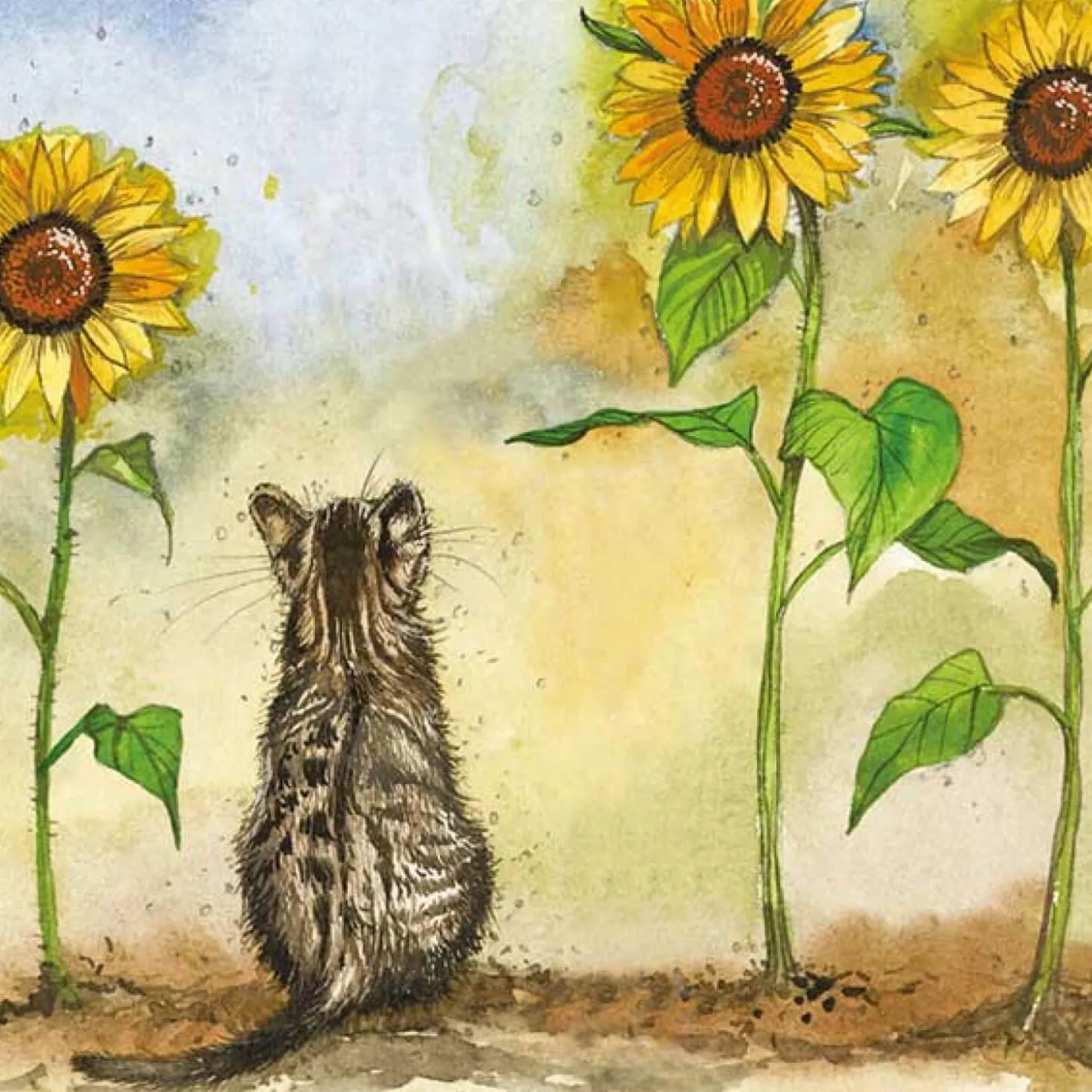 Alex Clark Placemat - Cat & Sunflowers
