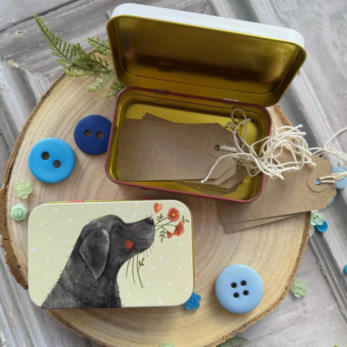 Alex Clark Small Rectangular Tin - Labrador