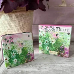 Alex Clark Vegan Leather Compact Mirror - Bees In Summer