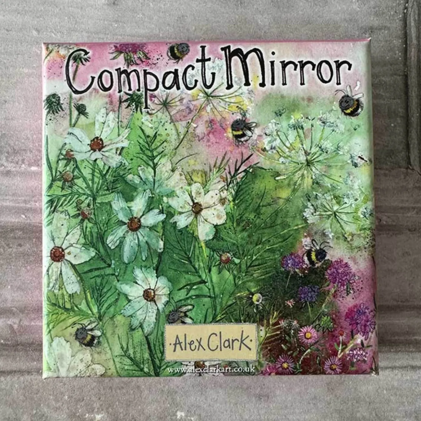 Alex Clark Vegan Leather Compact Mirror - Bees In Summer