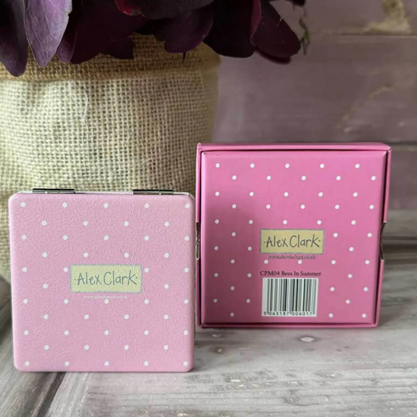 Alex Clark Vegan Leather Compact Mirror - Bees In Summer