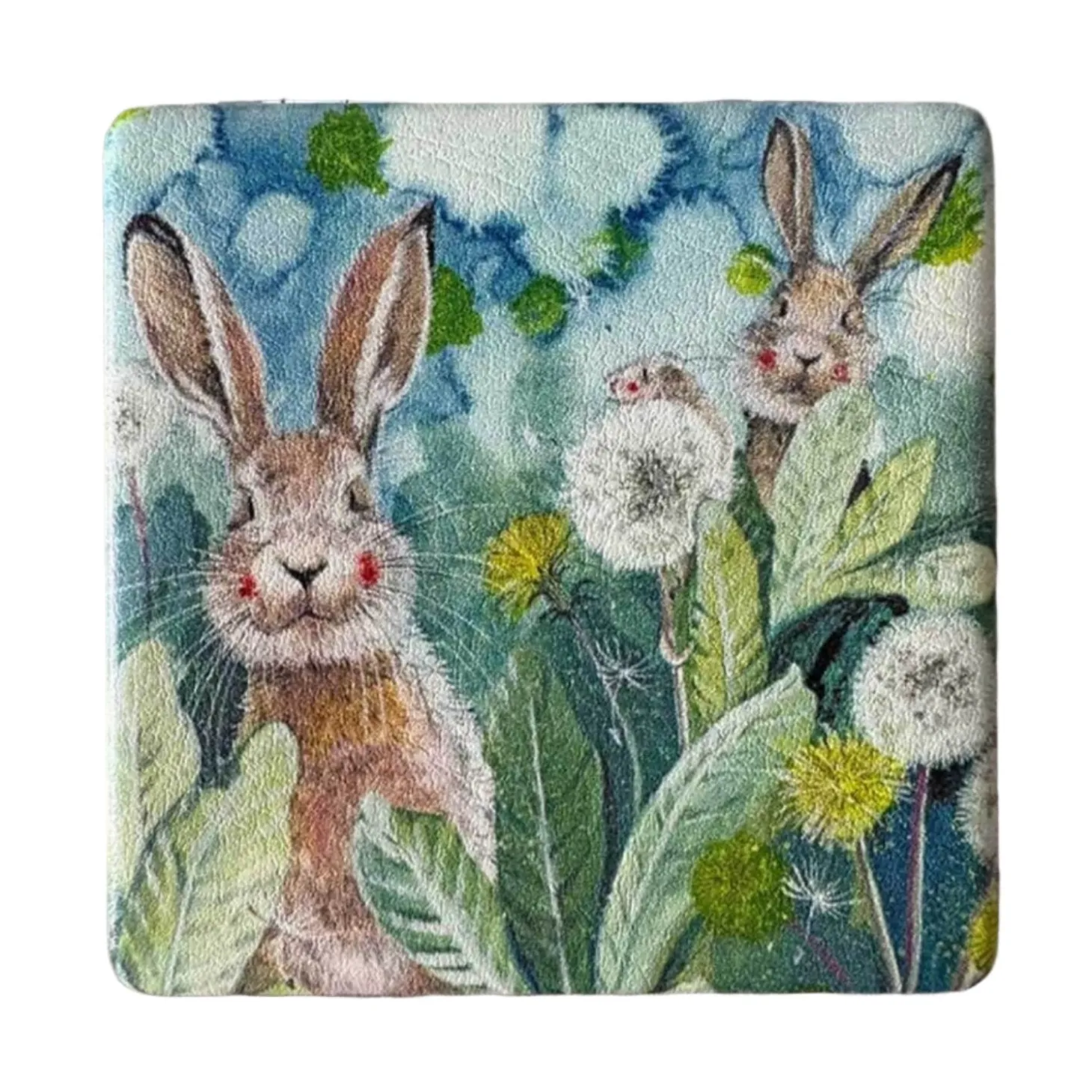 Alex Clark Vegan Leather Compact Mirror - Little Rabbits