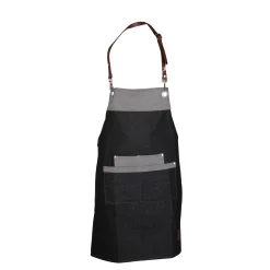 Barbary & Oak Denim Apron With Leather Detail