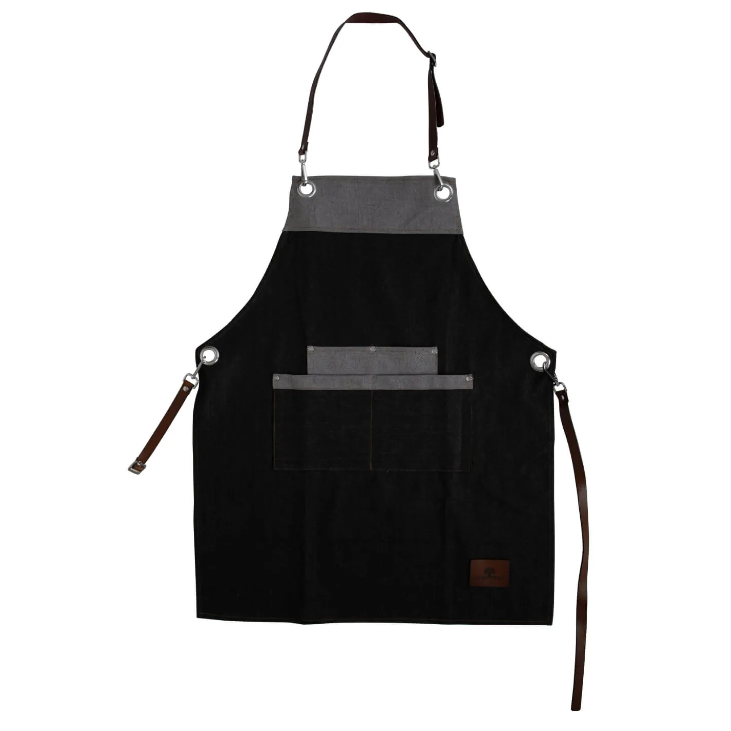 Barbary & Oak Denim Apron With Leather Detail