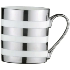 Bia International Porcelain Stripes 400ml Mug - Platinum