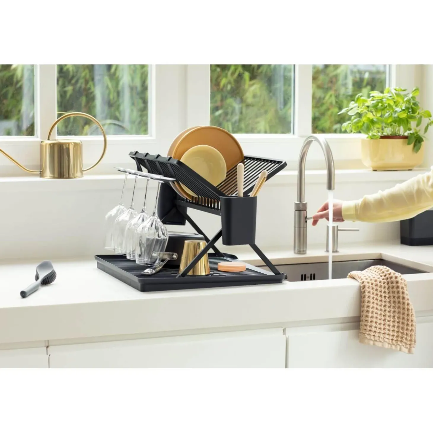 Brabantia SinkSide Dark Grey Foldable Dish Rack - Large