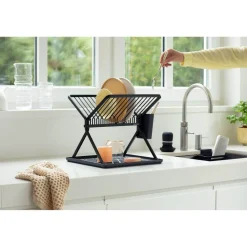 Brabantia SinkSide Dark Grey Foldable Dish Rack - Small