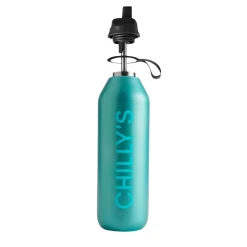 Chilly's Series 2 1-Litre Flip Reusable Water Bottle - Matte Metallic Atlantis