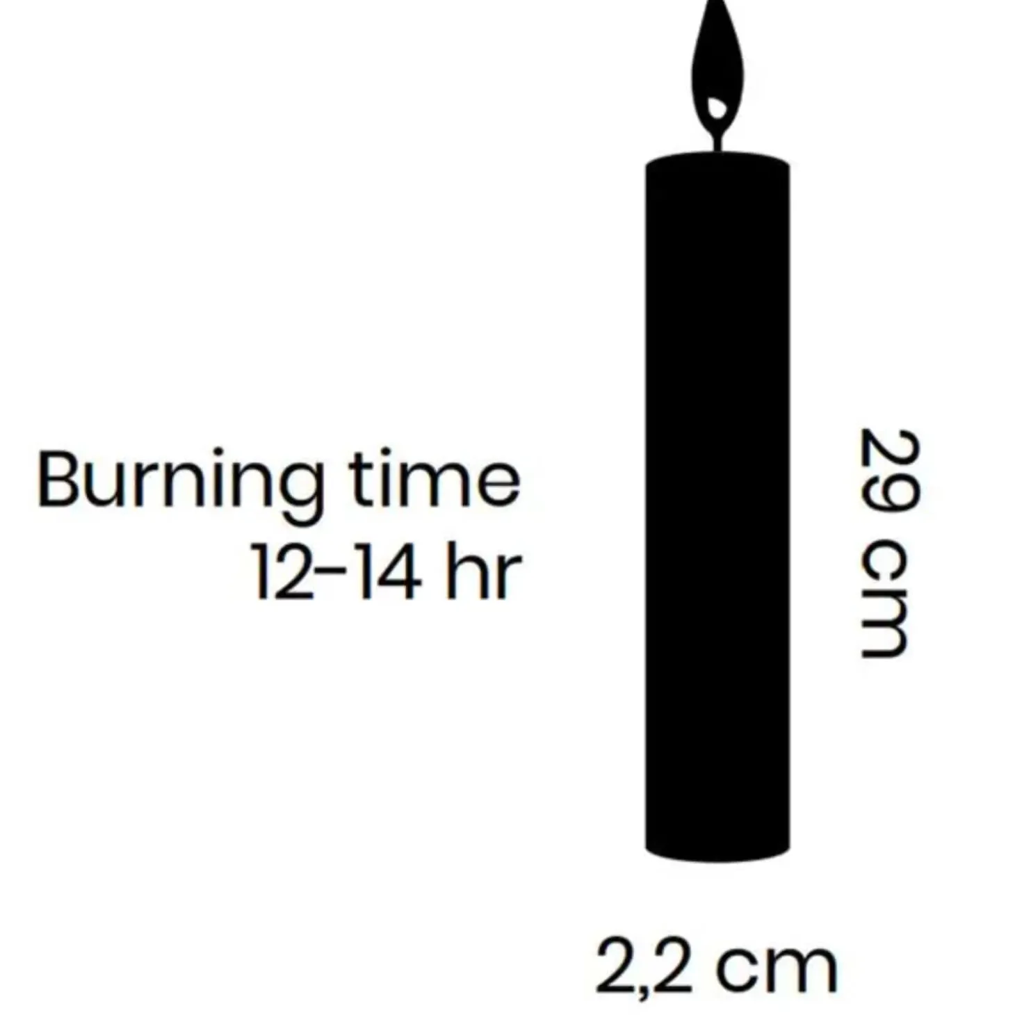 Cidex Rustic Tapered Candle - Hot Pink