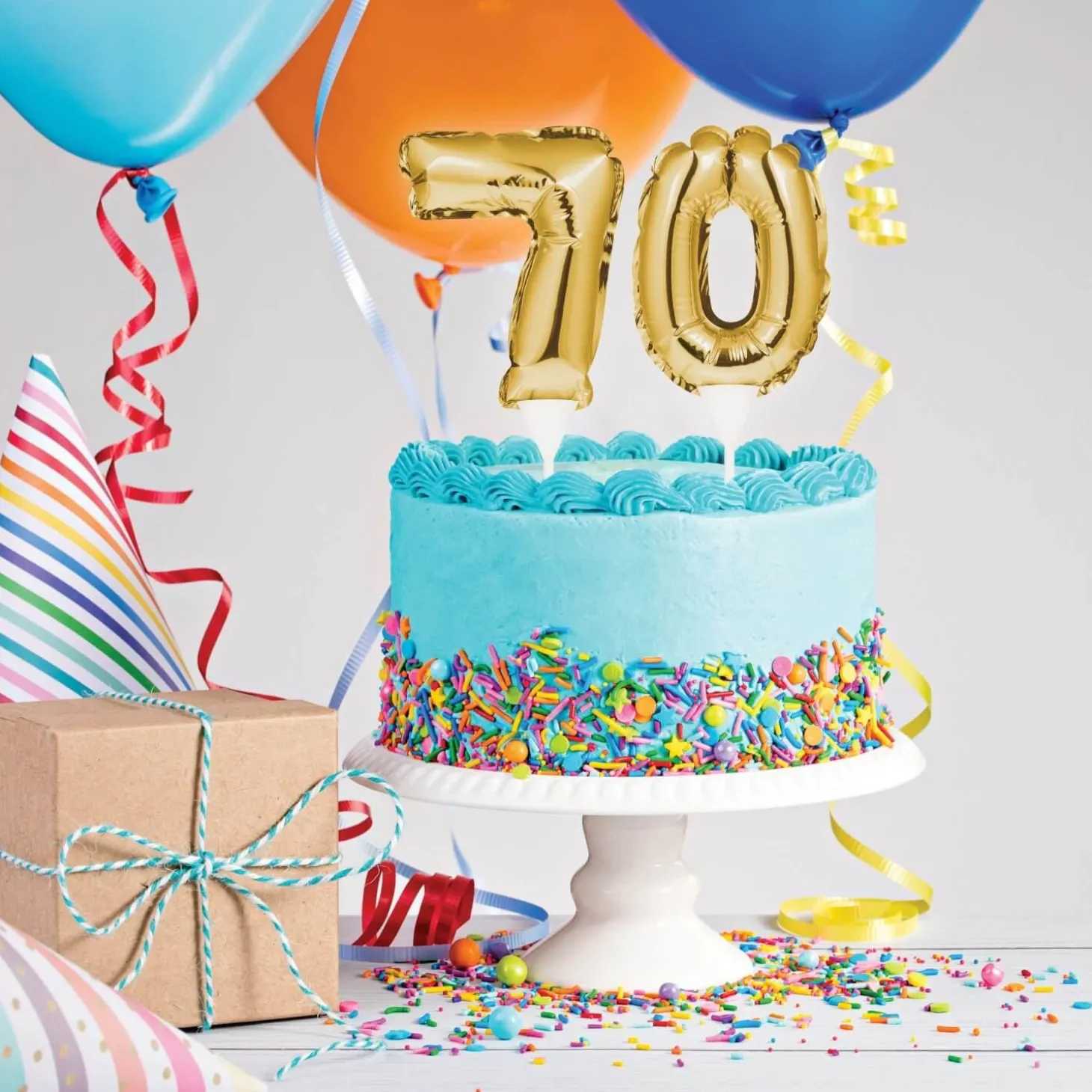 Creative Party No. 3 Self-Inflating Mini Balloon Cake Topper - Gold