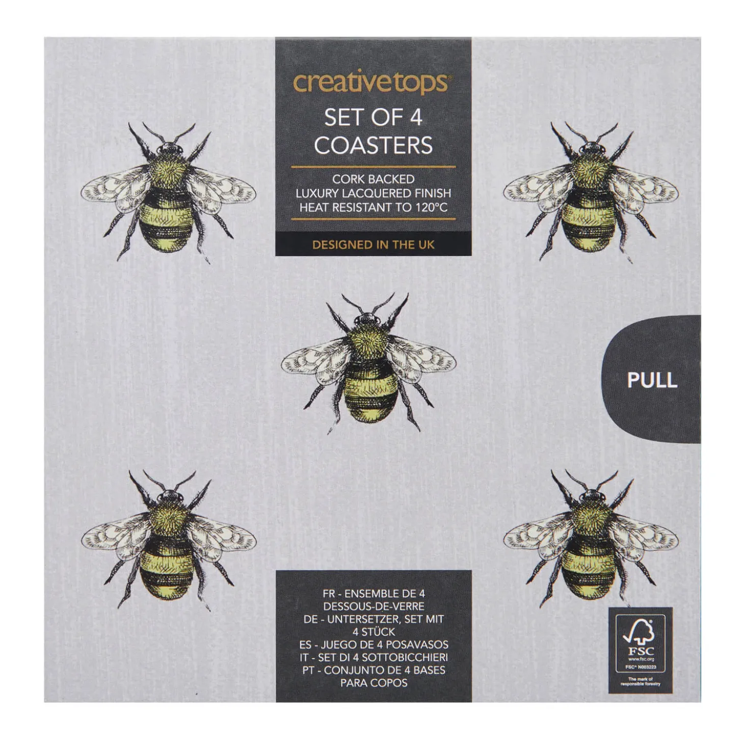 Creative Tops Set Of 4 Coasters - Bee