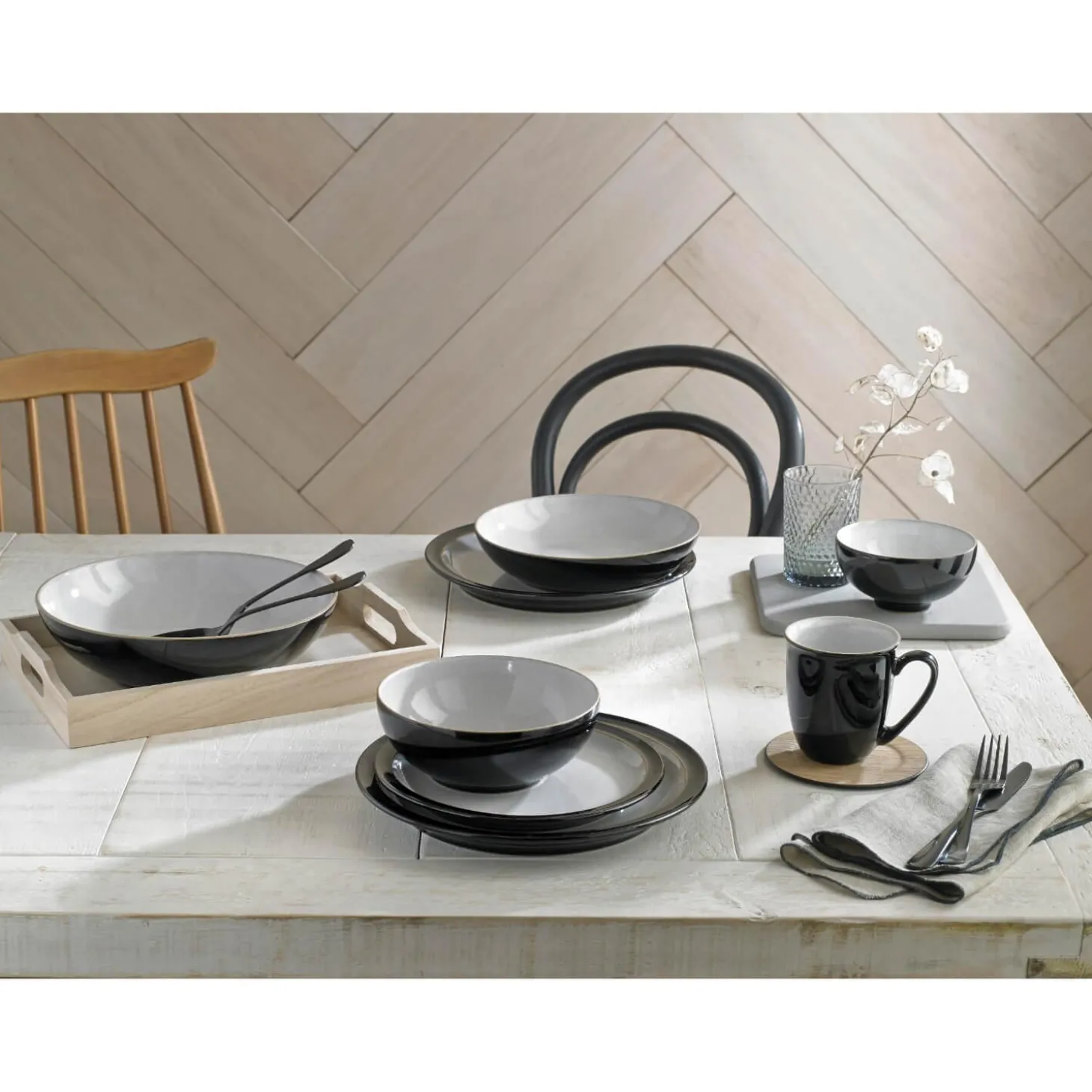 Denby Elements Black Dinner Plate - 26.5cm