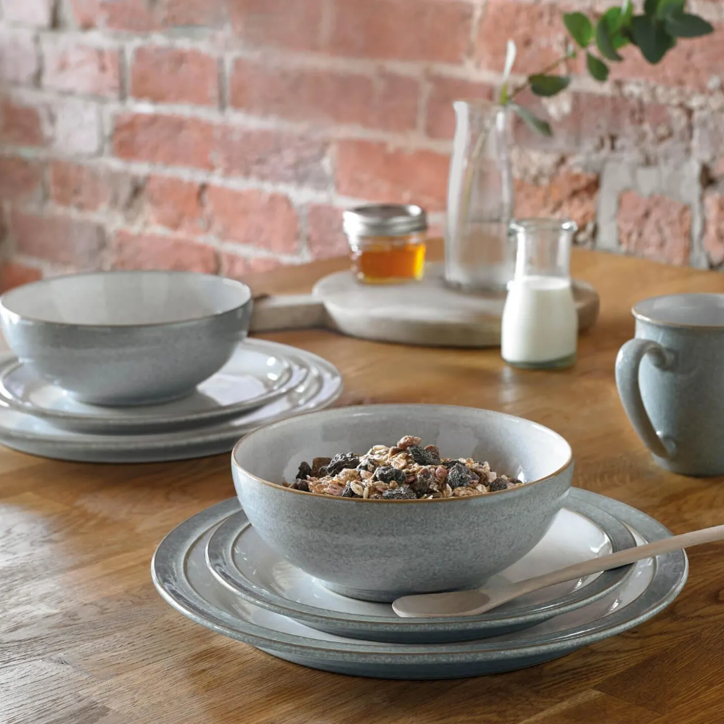 Denby Elements Light Grey Pasta Bowl - 22cm