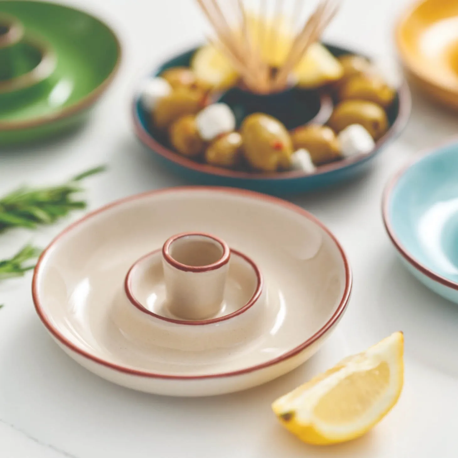 Dexam Sintra Glazed Terracotta Olive Dish - Stone