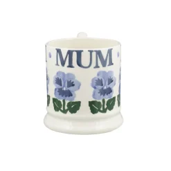 Emma Bridgewater Half Pint Mug - Blue Pansies - Mum