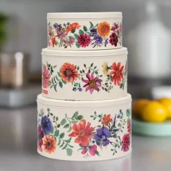 Emma Bridgewater Set of 3 Round Cake Tins - Garden Flowers