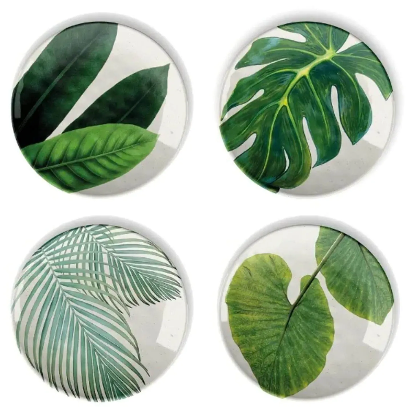 Epicurean Amazon Floral Set of 4 Melamine Side Plates