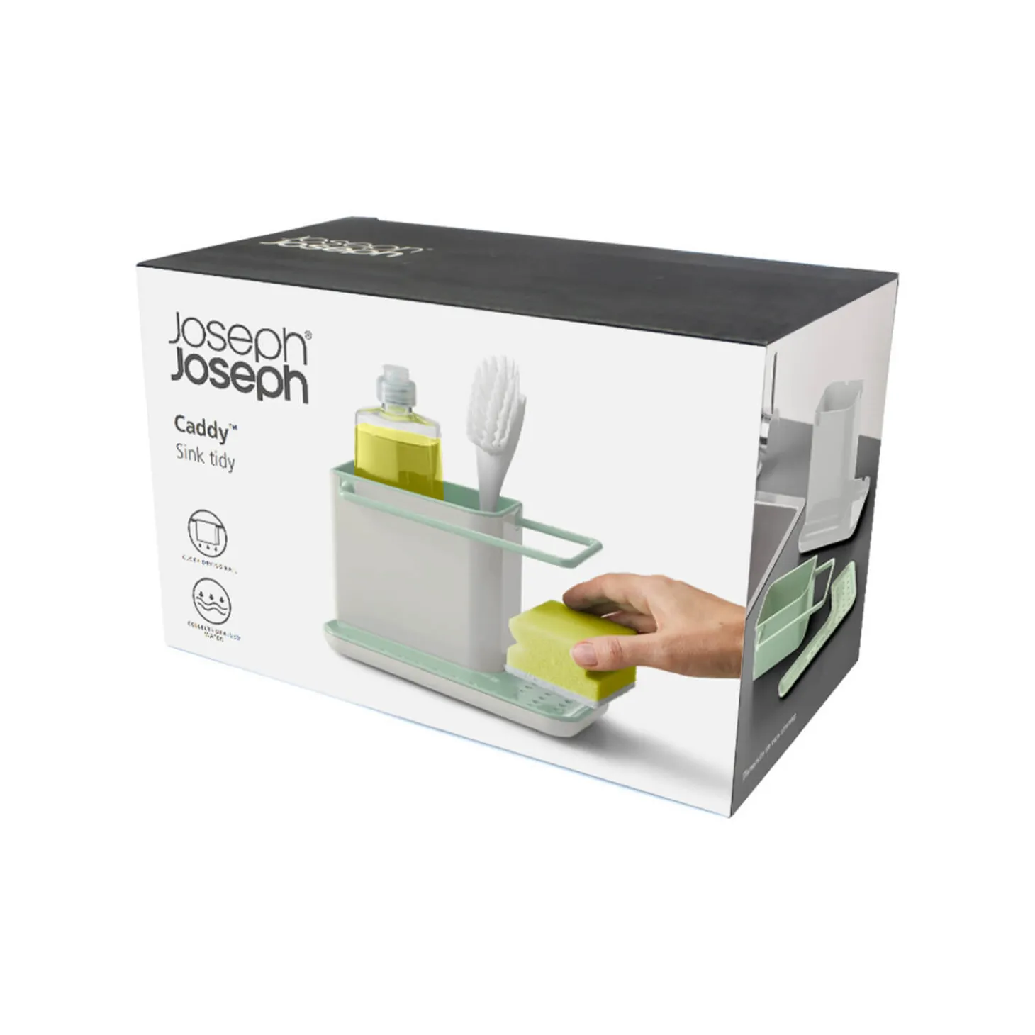 Joseph Joseph Caddy Sink Tidy - Light Stone & Sage Green