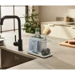 Joseph Joseph Caddy Sink Tidy - Light Stone & Sage Green