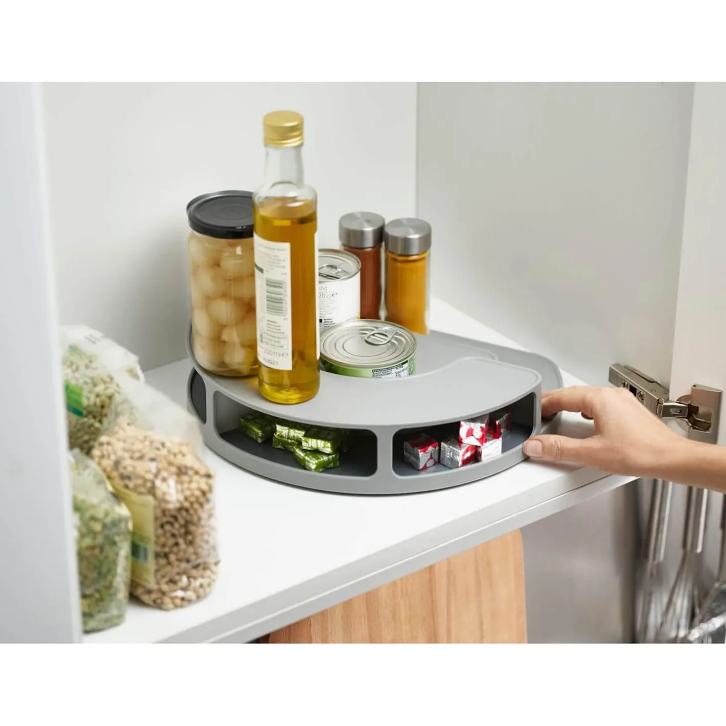 Joseph Joseph Cupboard Store Rotating Organsier - Grey