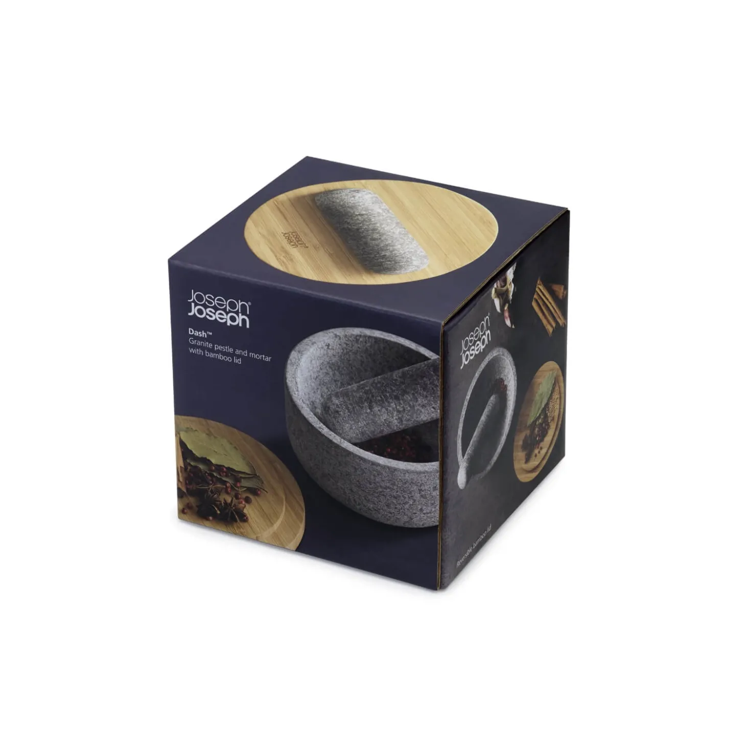 Joseph Joseph Dash Granite Pestle & Mortar with Bamboo Lid