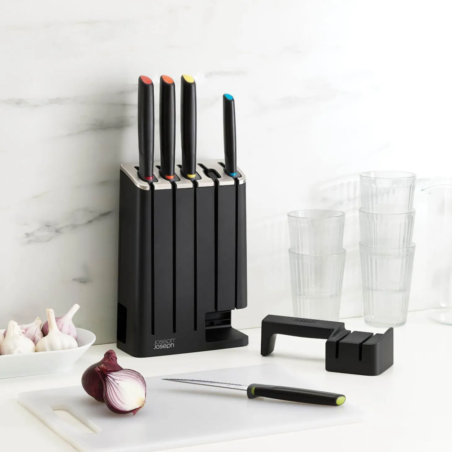 Joseph Joseph Elevate Slim 5 Piece Kitchen Knife Block