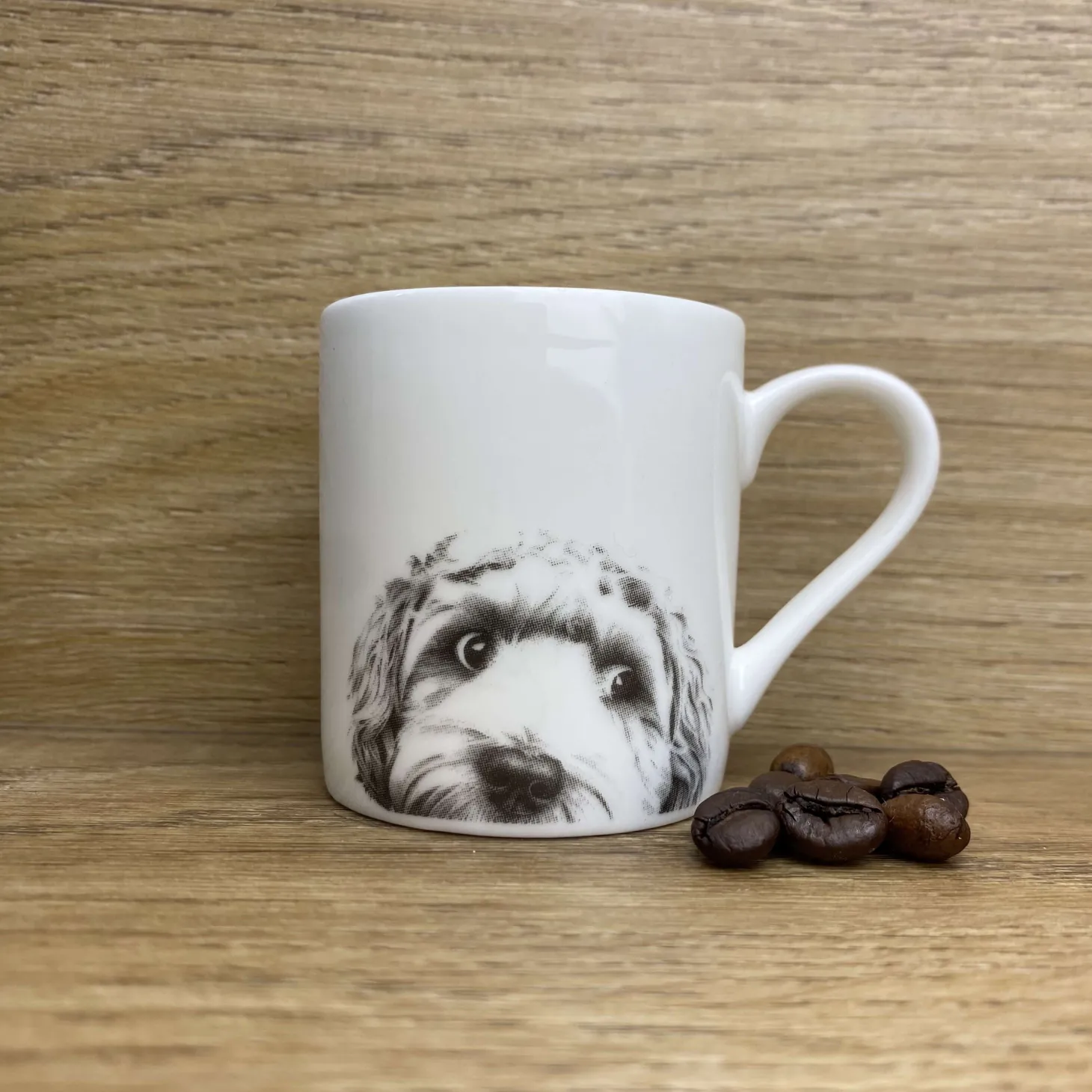Katherine Sheard Fine China Espresso Mug - Dino Cockapoo