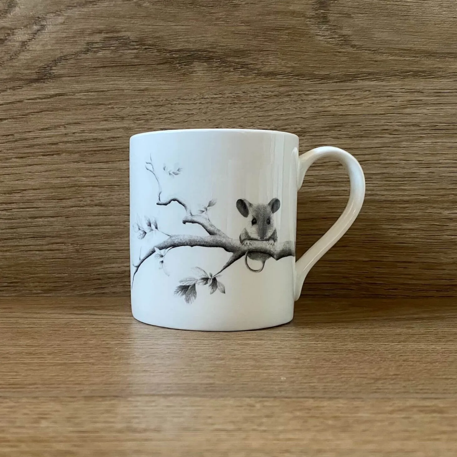 Katherine Sheard Fine China 380ml Mug - Mouse On A Branch