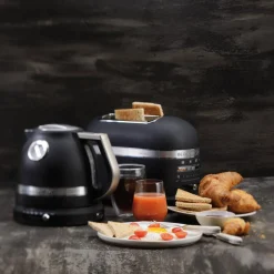 KitchenAid Artisan Kettle & 2 Slice Toaster Set - Cast Iron Black