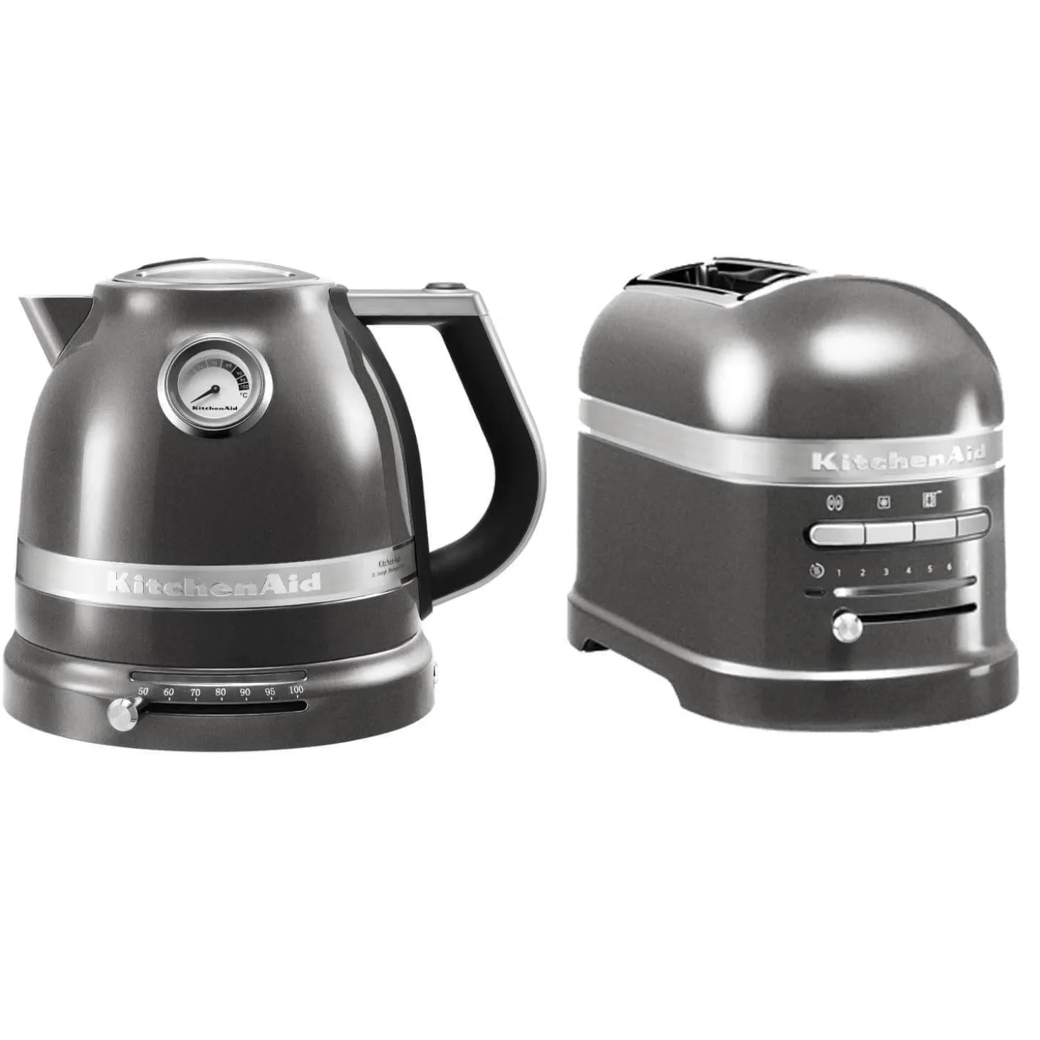 KitchenAid Artisan Kettle & 2 Slice Toaster Set - Medallion Silver