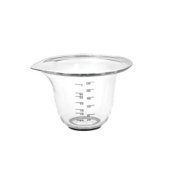 KitchenAid Clear Plastic Stackable 3 Piece Measuring Jug Set - Black Handle