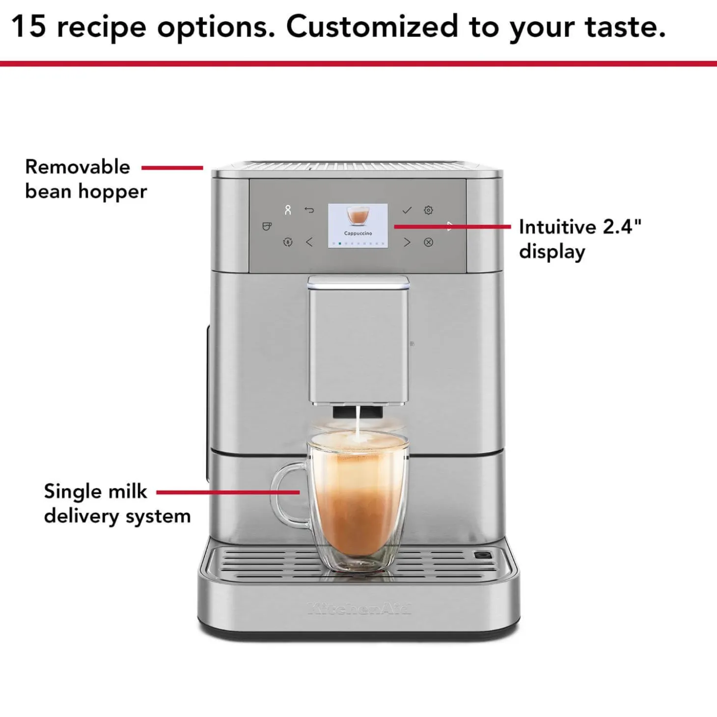 KitchenAid 5KES8556BSX Fully Automatic KF6 Espresso Coffee Machine - Stainless Steel