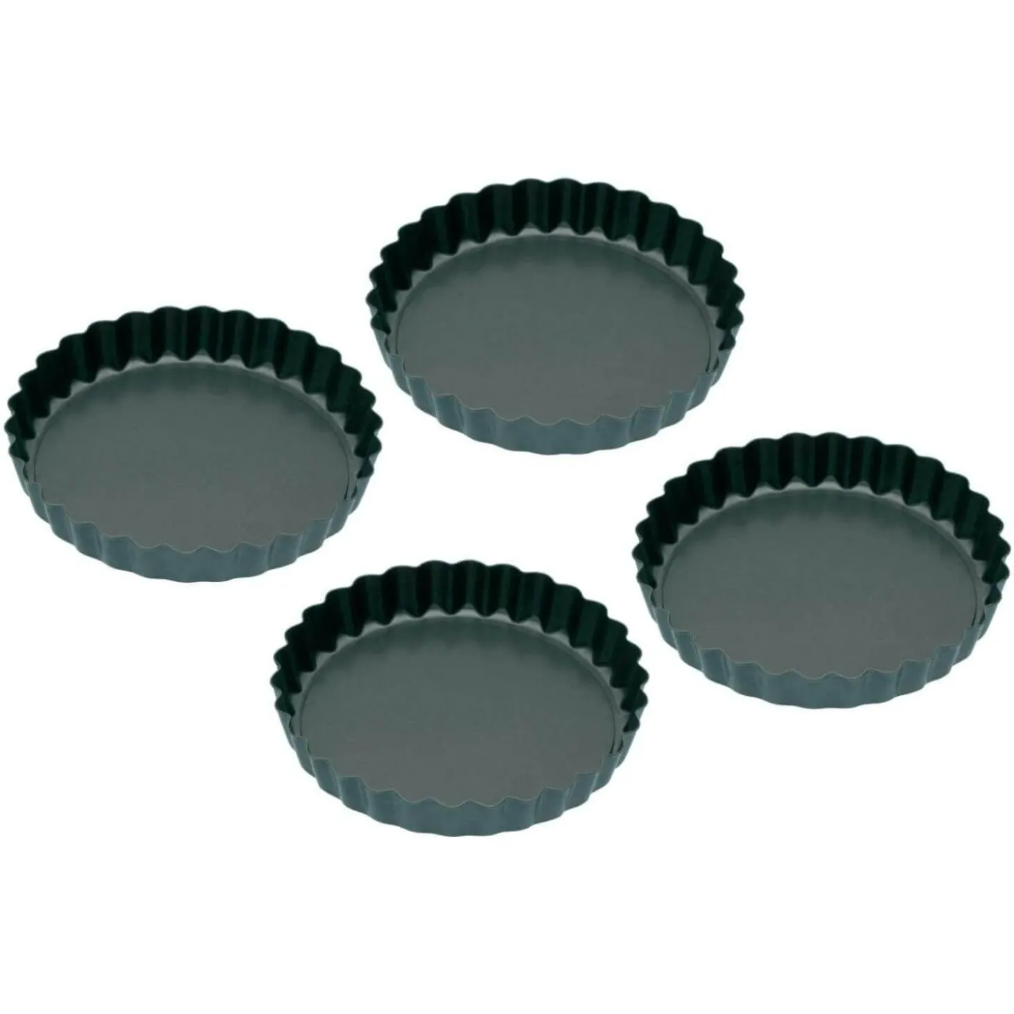 KitchenCraft Mini Flan Tins - Set of 4