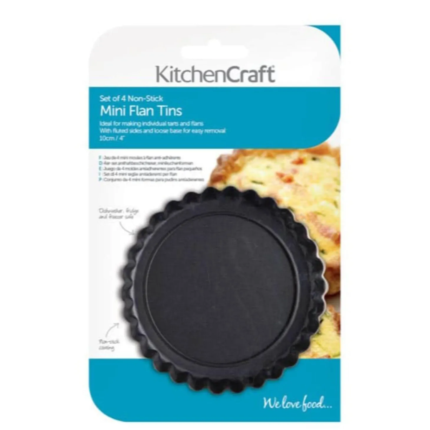 KitchenCraft Mini Flan Tins - Set of 4