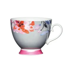KitchenCraft 400ml Footed Mug - Floral Border