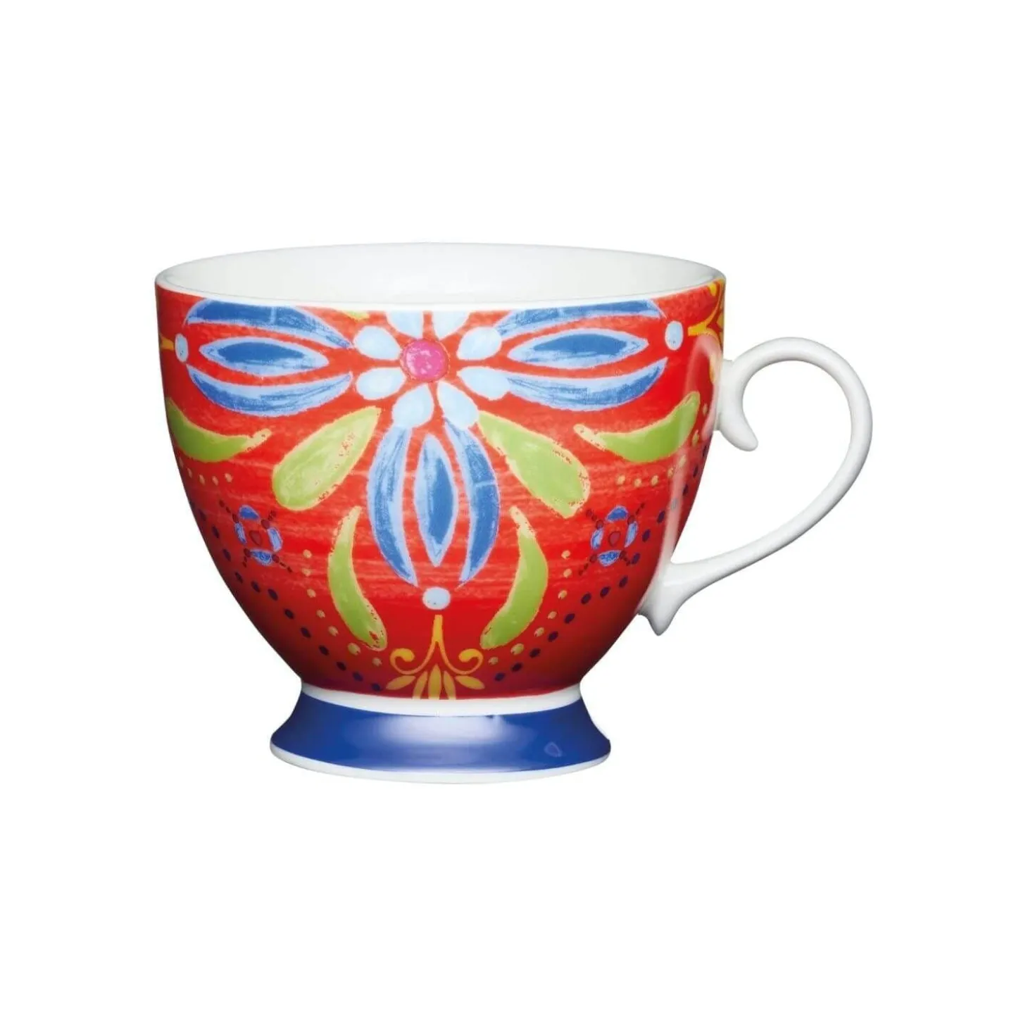 KitchenCraft 400ml Footed Mug - Moroccan Red