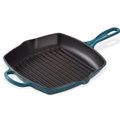 Le Creuset Signature Cast Iron 26cm Square Grillit - Deep Teal