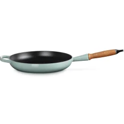 Le Creuset Signature Cast Iron 28cm Frying Pan with Wooden Handle - Sea Salt