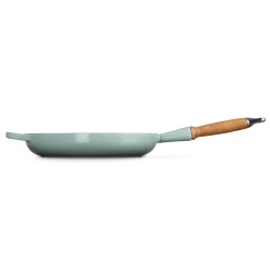 Le Creuset Signature Cast Iron 28cm Frying Pan with Wooden Handle - Sea Salt