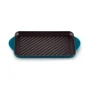 Le Creuset Traditional Cast Iron 32cm Rectangular Grill - Deep Teal