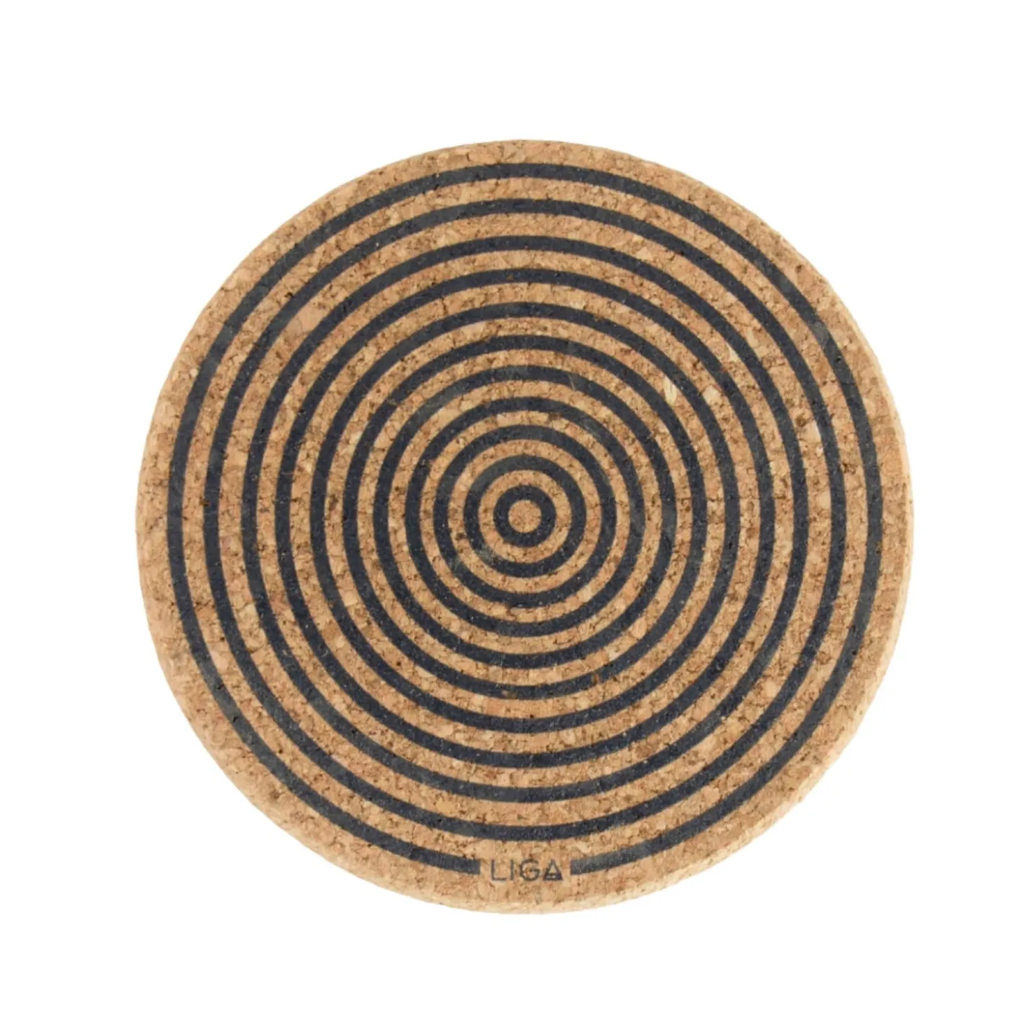Liga Round Cork Coaster - Orbit - Grey