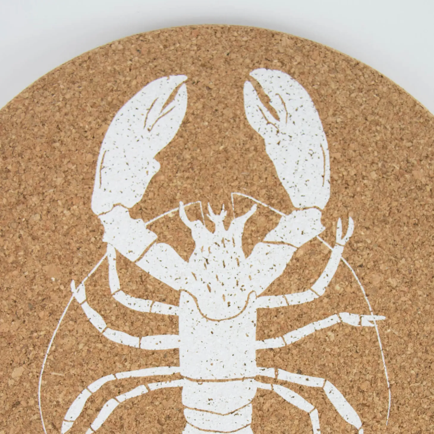 Liga Round Cork Placemat - Lobster - White