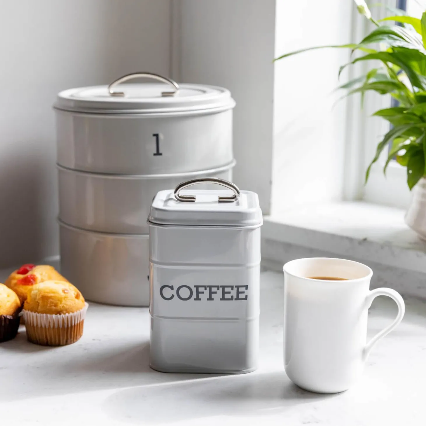 Living Nostalgia Coffee Canister - Grey
