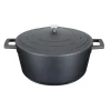 Masterclass Cast Aluminium 28cm Lightweight Round Casserole Dish - Black