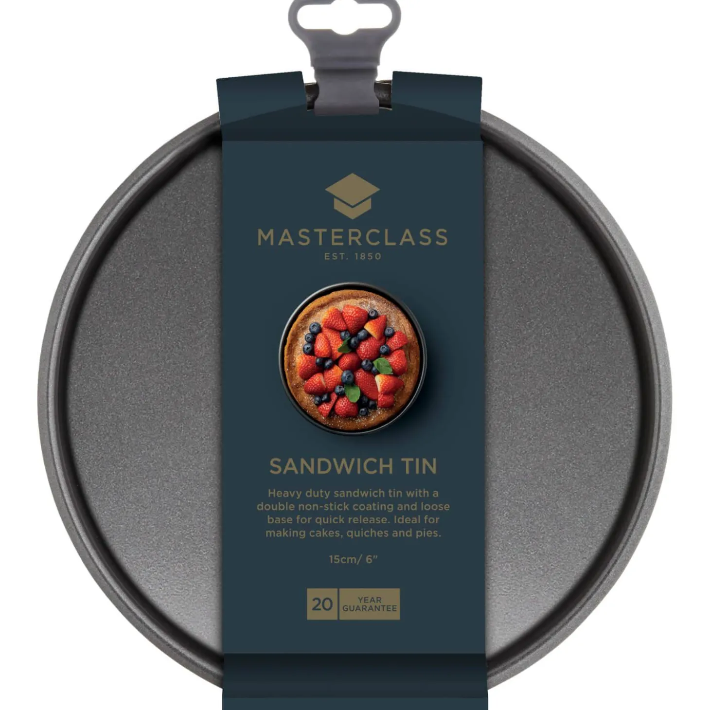 Masterclass Loose Based Round Sandwich Tin - 15cm