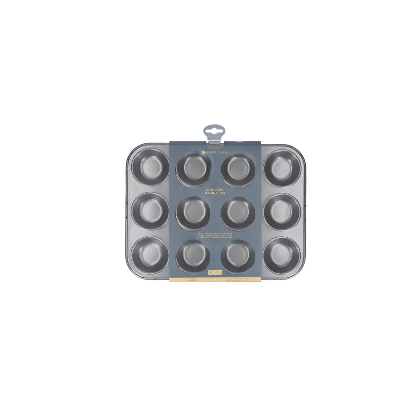 Masterclass Non-Stick Shallow Tin - 12 Hole