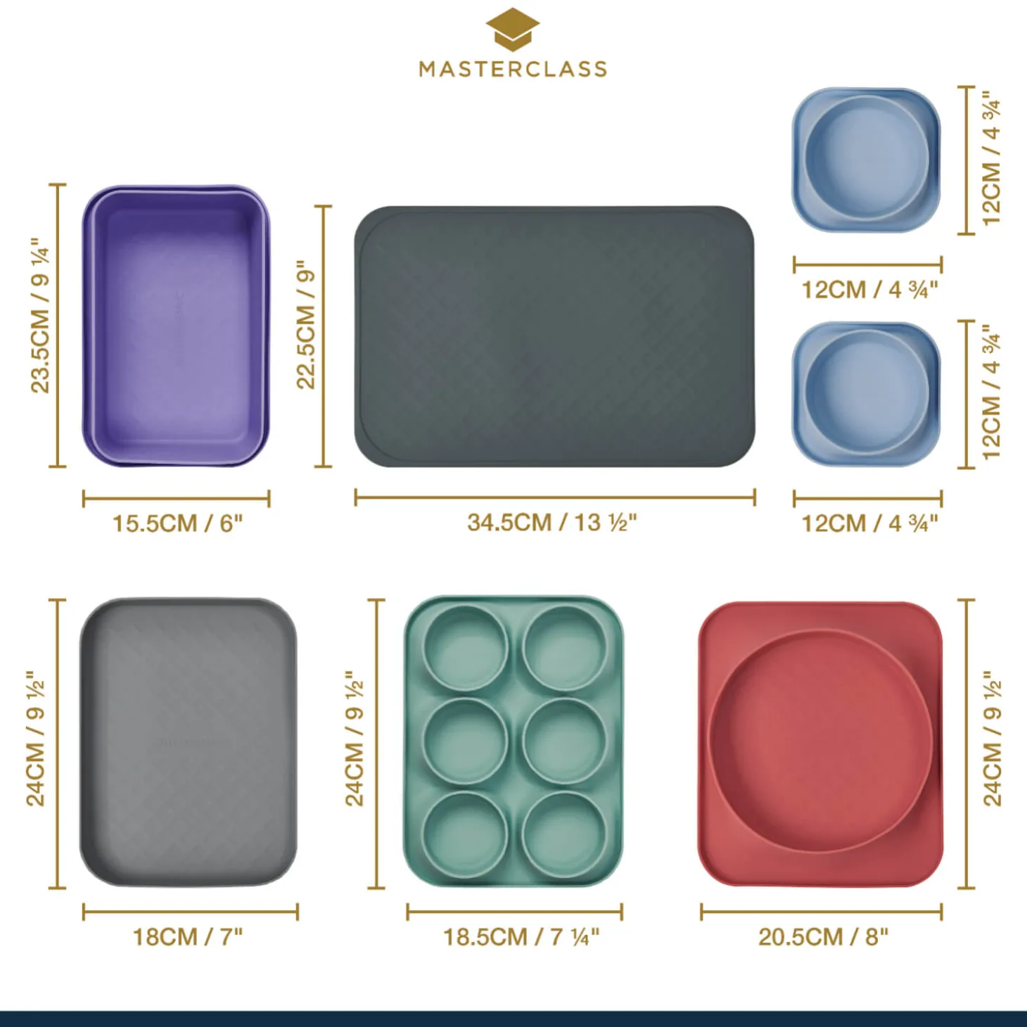 Masterclass 7-Piece Ultimate Silicone Bakeware Set
